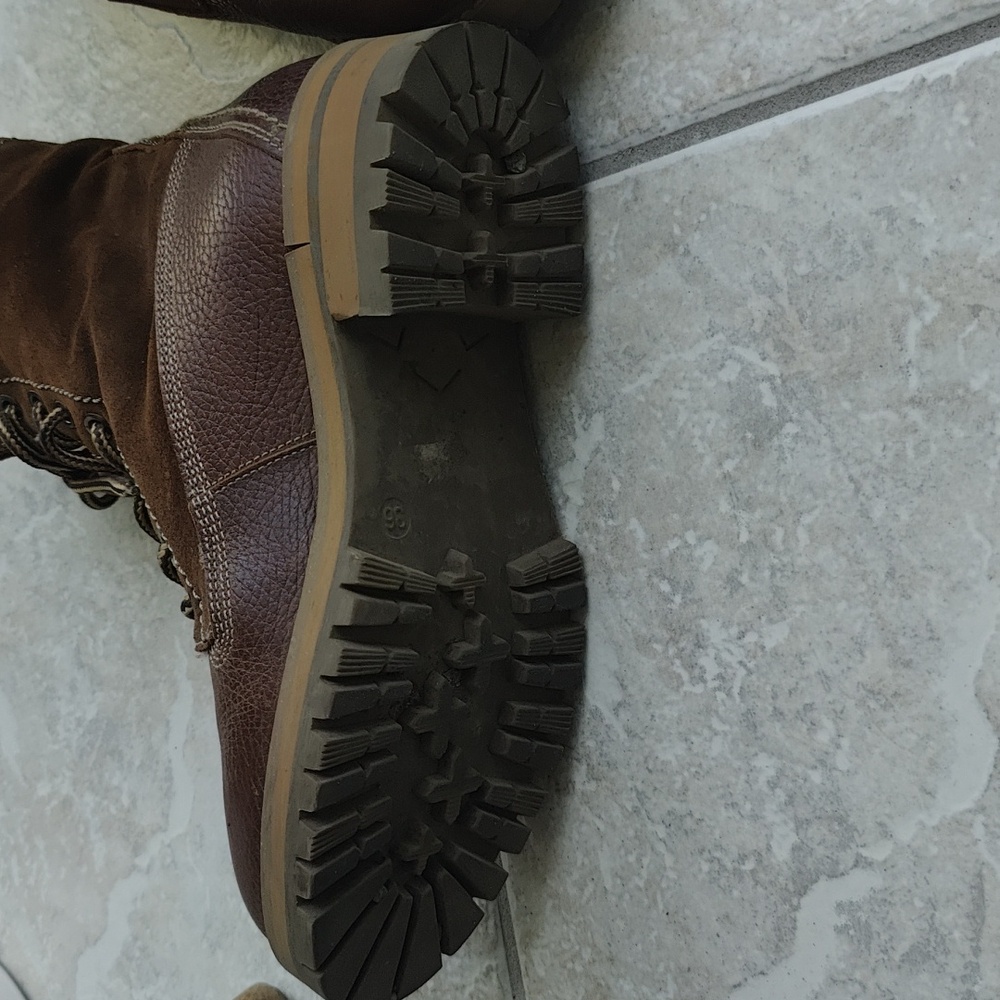 Brown Leather Women's Boots - Picture 3 of 5